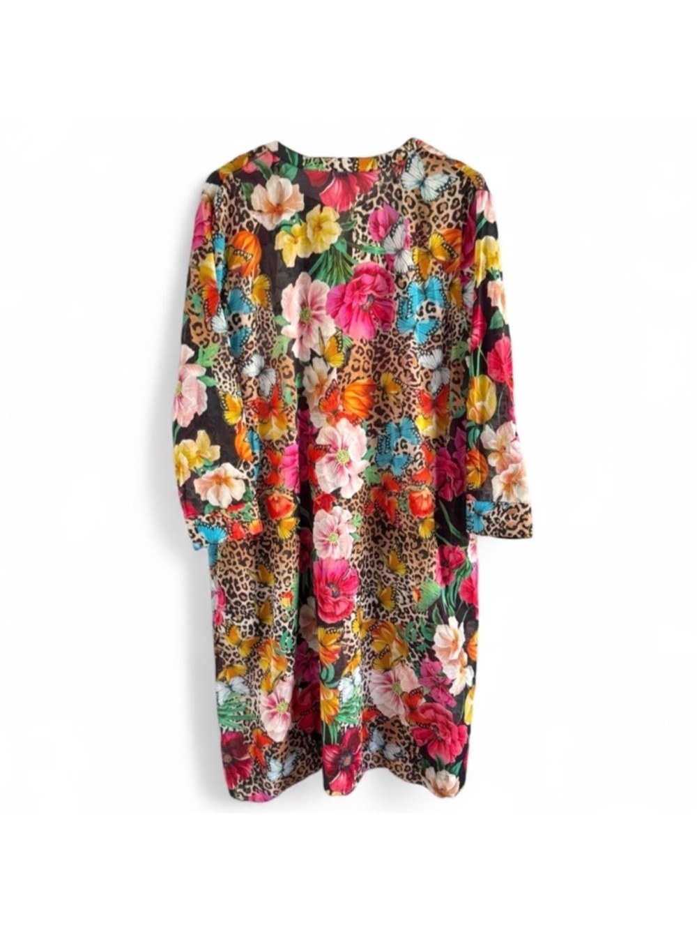 Johnny Was Sandra Dreamer Seaside A-line Dress Bird Flora Butterflies SZ L - Picture 5 of 9